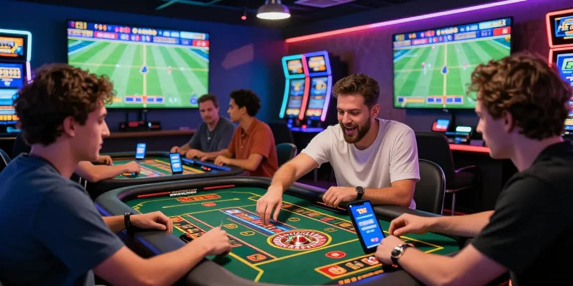 TK 999 vibrant online casino gaming scene, diverse players engaged in sports betting and live games.