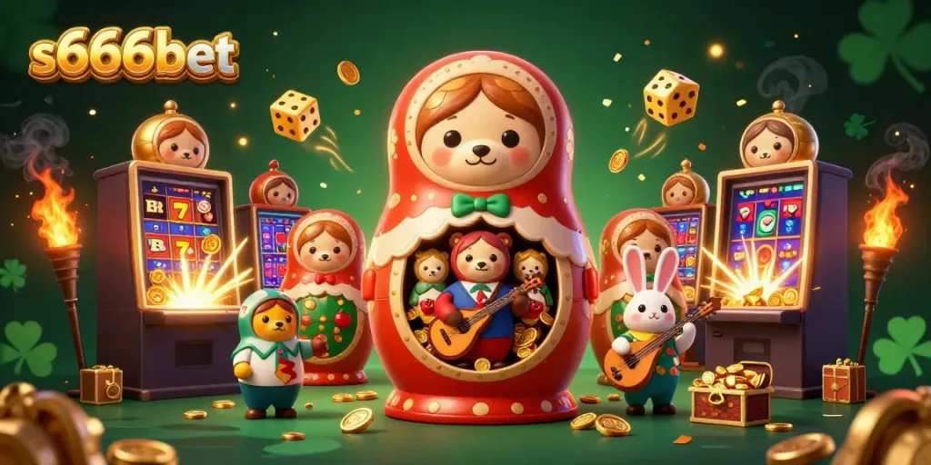 Experience thrilling casino excitement with s666bet's vibrant 3D illustration showcasing rich game elements.
