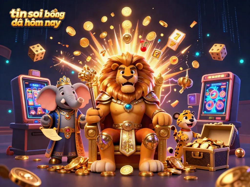 Experience the excitement of tin soi kèo bóng đá hôm nay with thrilling characters in a vibrant casino illustration.