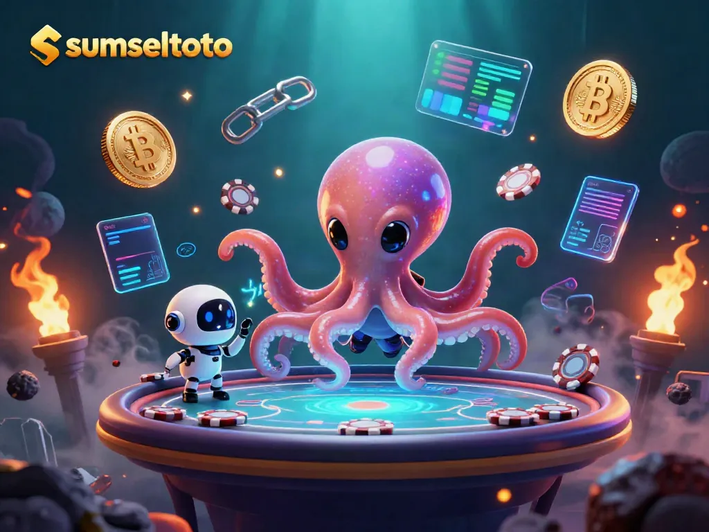 Win exciting poker games with sumseltoto featuring a vibrant alien-themed casino scene.