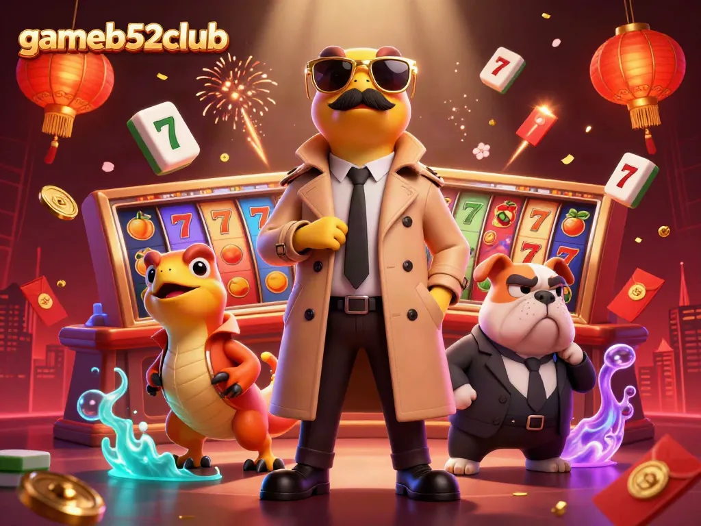 Experience thrilling gaming action at gameb52club with raptors entering a VIP casino lounge.