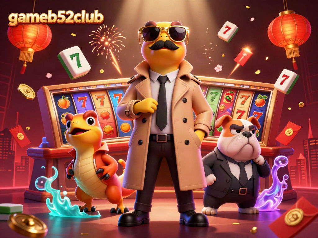 Experience thrilling gaming action at gameb52club with raptors entering a VIP casino lounge.