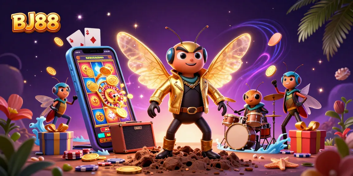 Feel the thrill with BJ88's vibrant casino experience, featuring animated characters and dynamic game elements.