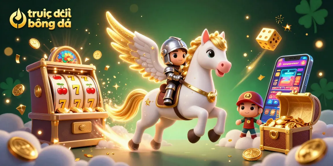 Experience trực tiếp bóng đá with vibrant 3D illustration showcasing dynamic gaming elements.
