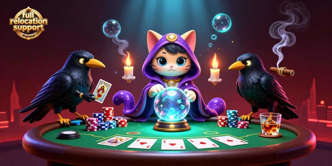 Engage with full relocation support Poland in a vibrant casino scene featuring dynamic characters and rich visuals.