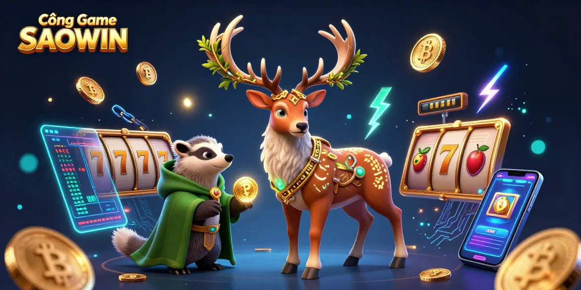 Experience captivating games at Cổng Game SAOWIN with vibrant characters and slot elements!