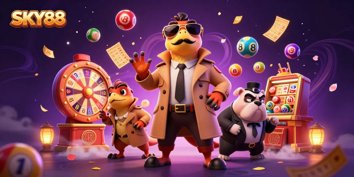 Engage with SKY88's exciting lottery action featuring raptors in a thrilling casino scene.