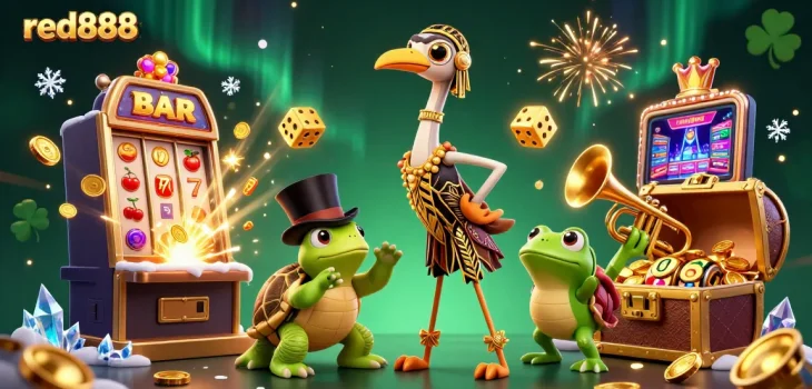 Experience thrilling gaming at red888 with vibrant characters and exciting casino elements!