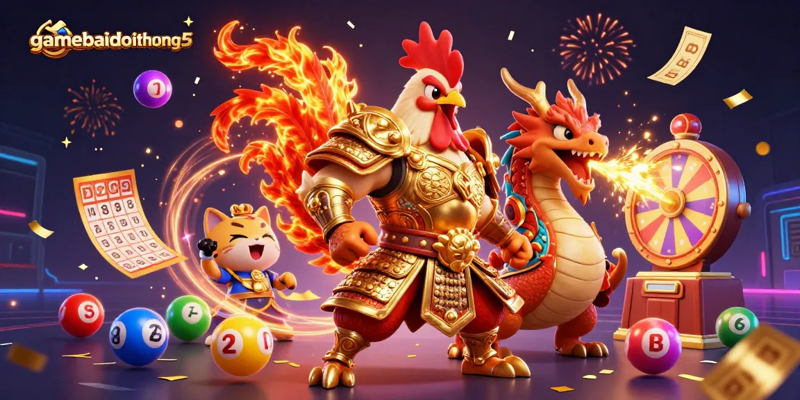 Experience the thrill of gamebaidoithuong5 with vibrant, dynamic casino characters and elements.